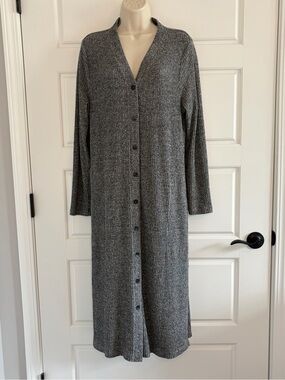 Nic+Zoe Long Sleeve Longline Button Front Ribbed Cardigan Sweater Size XL